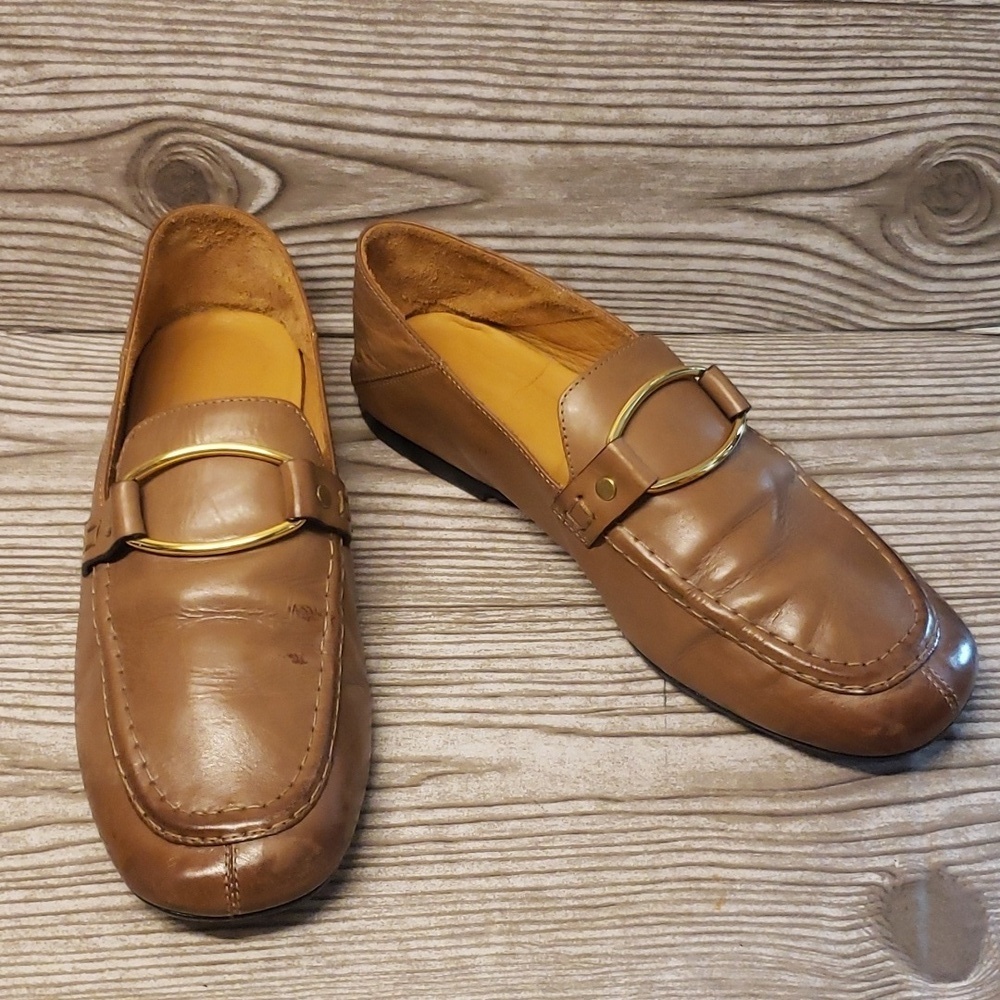 Isabel Marant Ferlyn Tan Soft Leather Wome's Flat Loafers Size 36